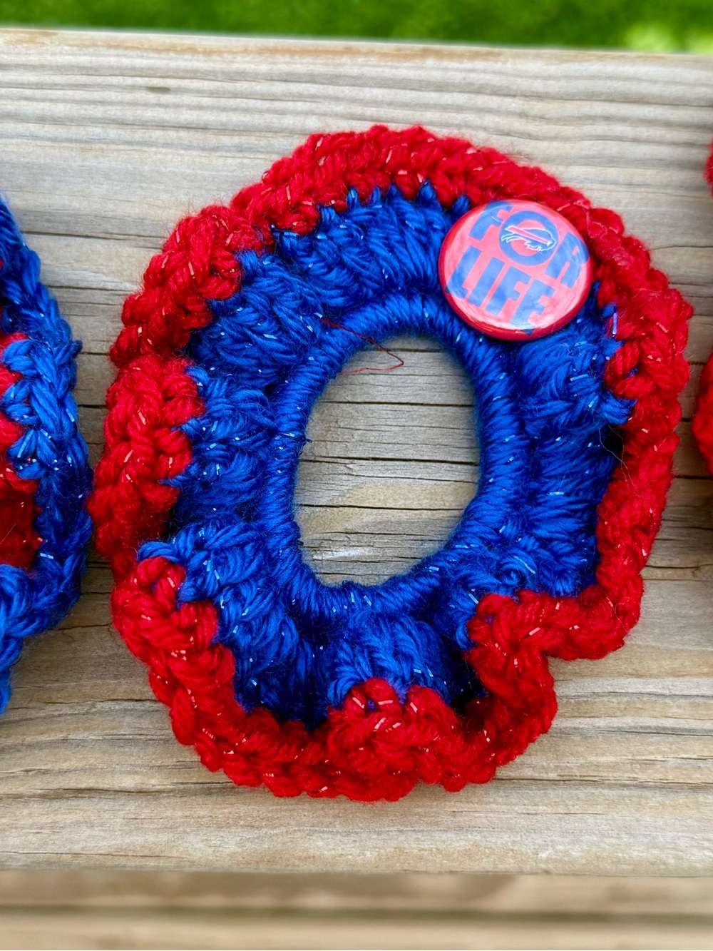Handmade Bundle of 13 Buffalo  Crochet Hair Scrunchies - Team Style